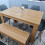 Dining Table,4 Grey Chairs and 1 Bench Oak Effect Set of 6 9