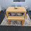 Dining Table,4 Grey Chairs and 1 Bench Oak Effect Set of 6 1