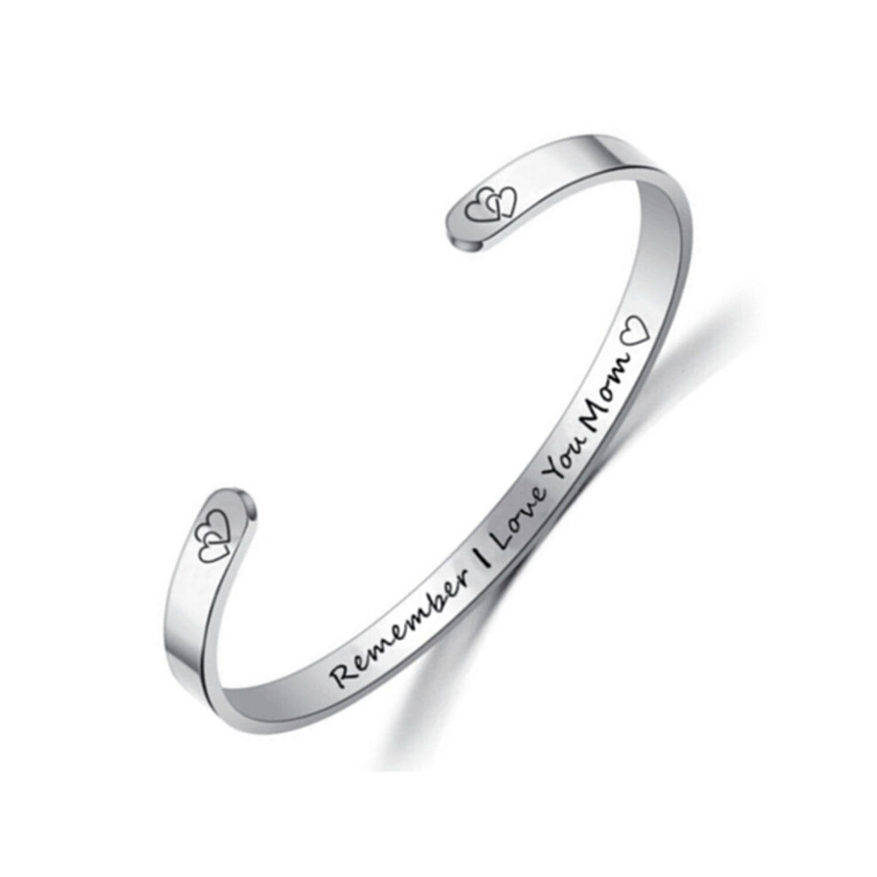 (mom) Family Stainless Steel Lettering Bracelet