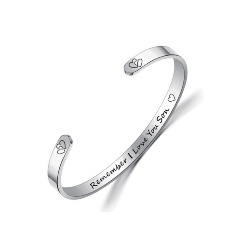 (son) Family Stainless Steel Lettering Bracelet