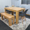 Dining Table,4 Grey Chairs and 1 Bench Oak Effect Set of 6 2