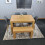 Dining Table,4 Grey Chairs and 1 Bench Oak Effect Set of 6 10
