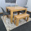 Dining Table,4 Grey Chairs and 1 Bench Oak Effect Set of 6 11