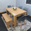 Dining Table,4 Grey Chairs and 1 Bench Oak Effect Set of 6 7