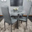 Round Grey Glass Kitchen Dining Table With Storage Shelf Chairs Set 4