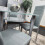Round Grey Glass Kitchen Dining Table With Storage Shelf Chairs Set 9