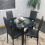 Round Black Glass Kitchen Dining Table With Storage Shelf Chairs Set 4 3
