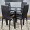 Round Black Glass Kitchen Dining Table With Storage Shelf Chairs Set 4 16