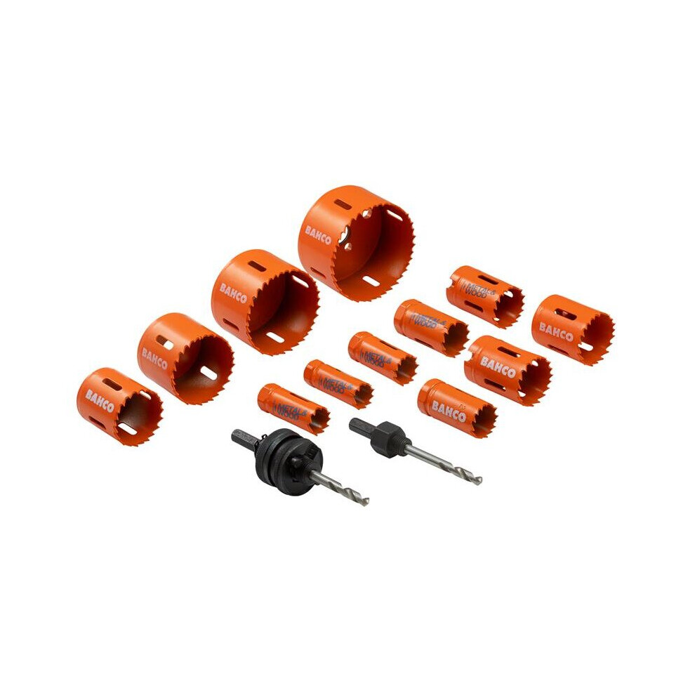 Bahco 3834-Promo-122 Plumber's Bi-Metal Holesaw Set, 14 Piece