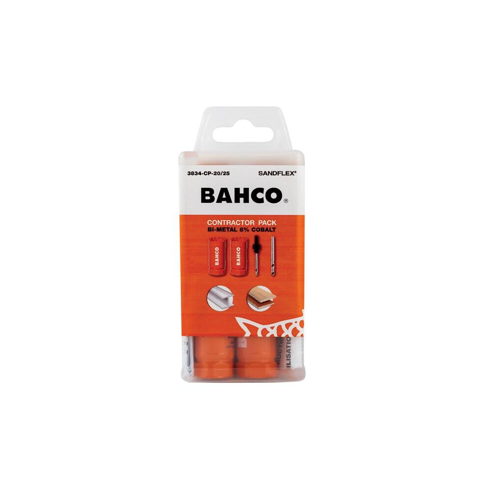 Bahco 3834-Cp-20/25 Contractor's Bi-Metal Holesaw Set, 11 Piece 7314150312092