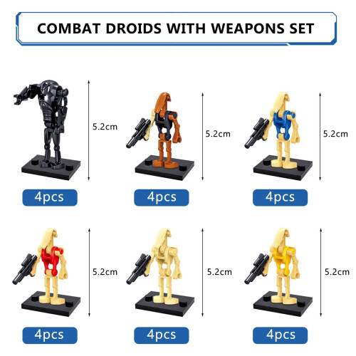 (Ensemble de 24 pièces) Star Wars Minifigures Droïdes de bataille Blocs de construction 1