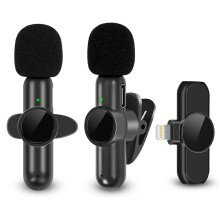 2X Wireless Lavalier Microphone for iPhone iPad Plug-Play Wireless Mic