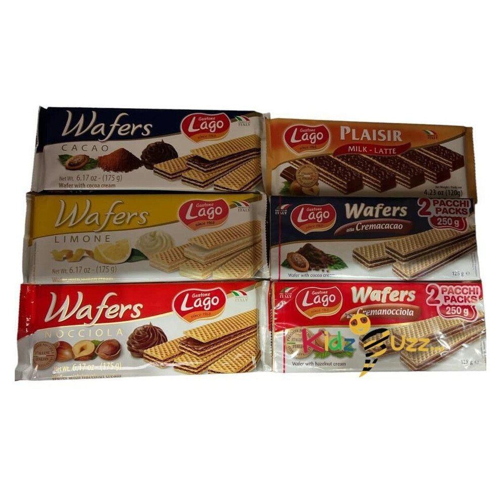 (Pack Of 5, Lago Wafers Cremanocciola) Lago Wafers Random Mix Flavours