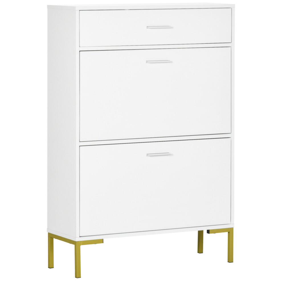 Homcom Modern Storage Cabinet With Flip Doors And Drawer