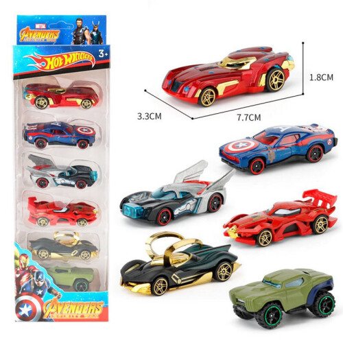 (Avengers Alloy ) 6Pcs Toy Cars Racer Car Kids Toy Collection Set Disney Pixar|Avengers Alloy