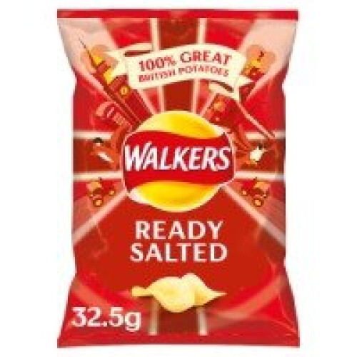 Walkers Walkers Ready Salted Crisps 32.5g (32 x 32.5g)