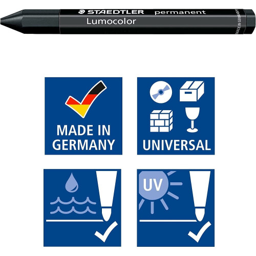 Staedtler Staedtler 236 Lumocolor Permanent Universal Jumbo Crayon - Yellow - Single 1