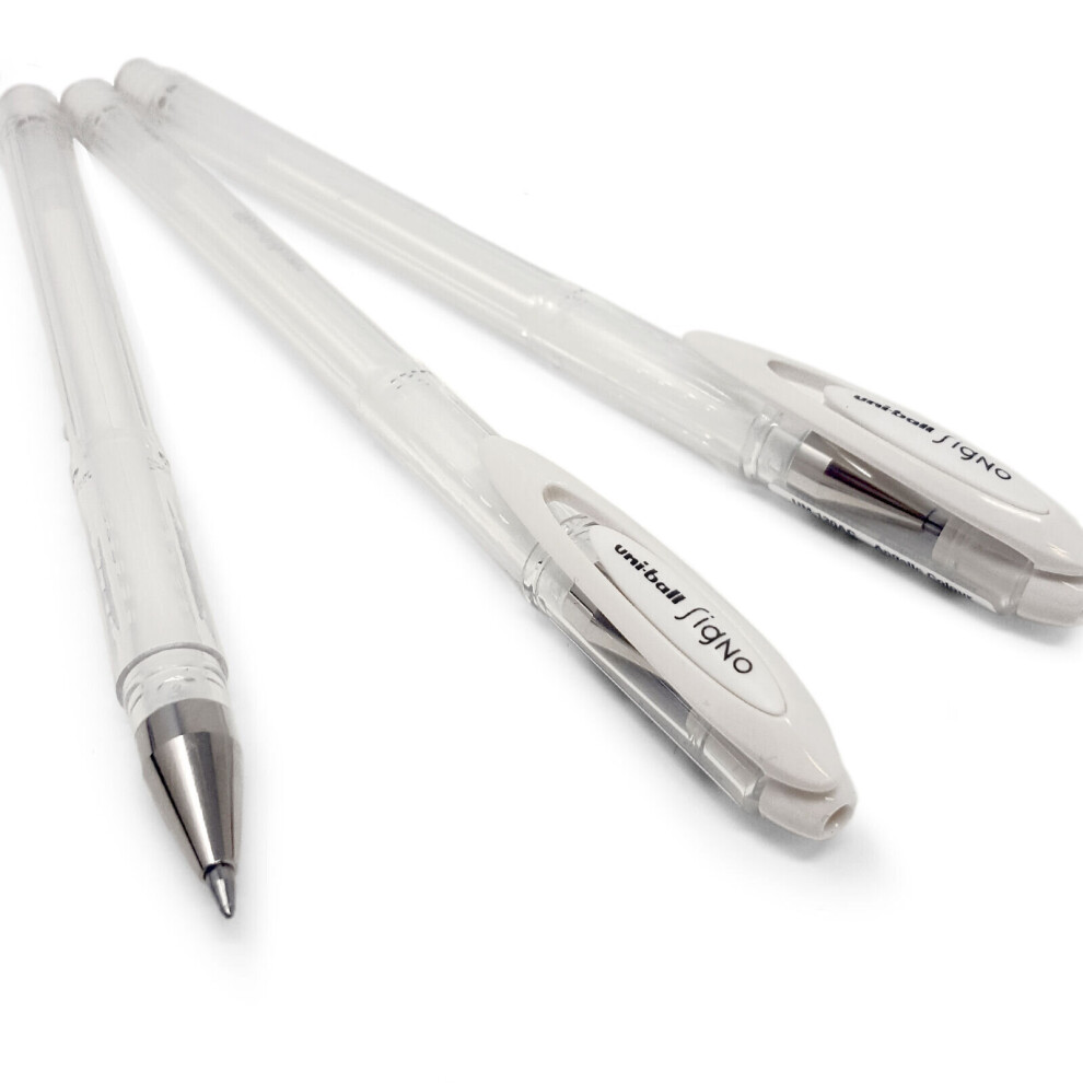 Uni Ball Signo Gel Rollerball Pen - Angelic Pastel Colour - UM-120AC - Set of 3 - Pastel White