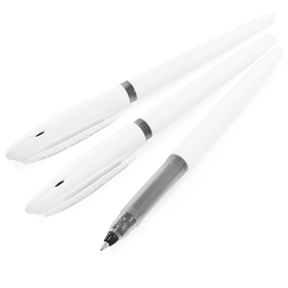 Uni-Ball UM-170 Signo Rollerball Pen - 0.7mm Nib - Black Ink - White Barrel - Pack of 3