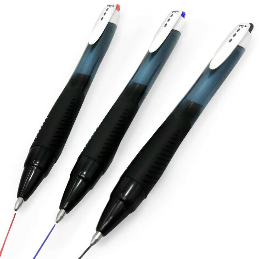 Uni-Ball Jetstream Sport SXN-150S Retractable Rollerball Pen - 1.0mm - Black, Blue, Red - Pack of 3