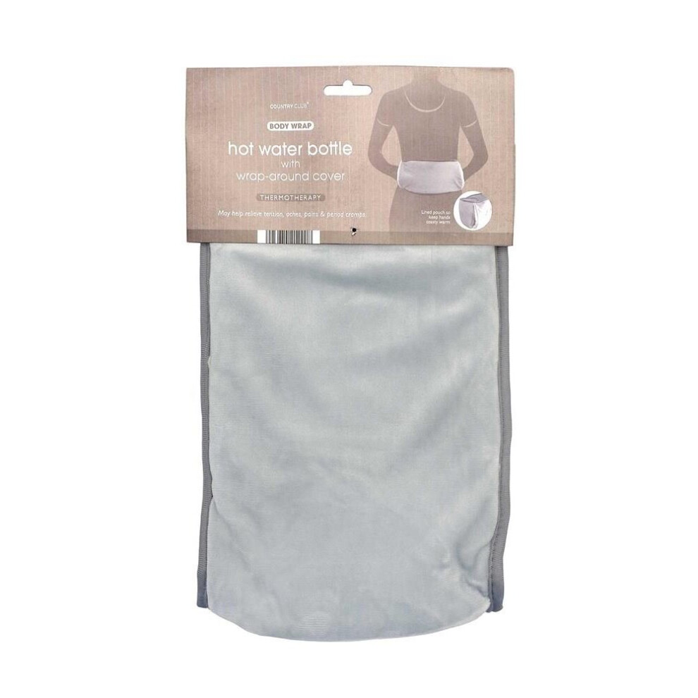 (Grey) Country Club Plush Body Wrap Hot Water Bottle