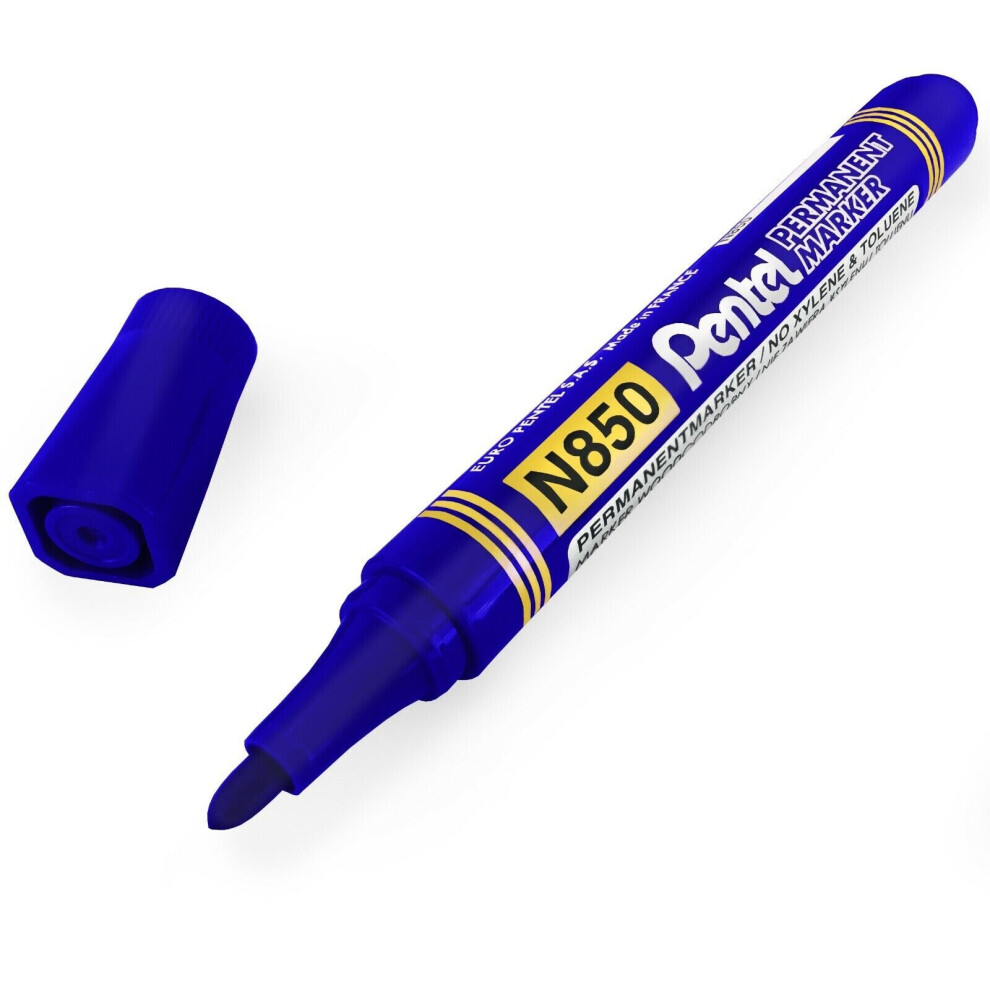 Pentel N850 Permanent Marker Pens - 4.2mm Bullet Tip - Blue Ink - Single