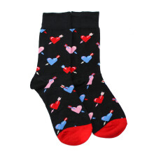 1 Pair Socks Crew Colourful Hearts & Arrows Fun Size UK 4-8 Lucky Pair