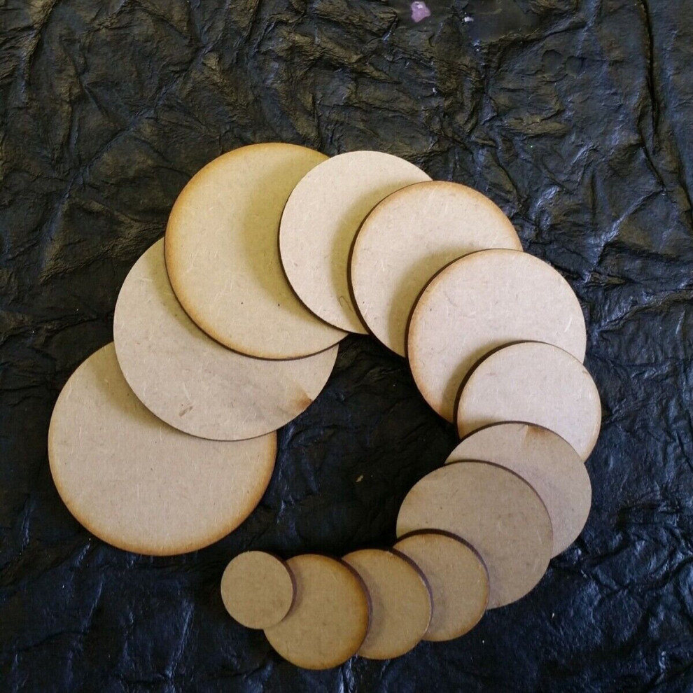 (40mm, 10) Wooden MDF Circle Shape 3mm MDF, Craft, Tags, disc, Decoration, Card Making
