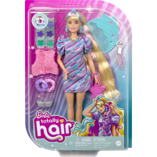 Barbie Totally Hair Puppe, Sternen-Thema mit 8,5-Zoll Traumhaar & 15 Styling-Zubehör (8 mit Farbwechsel)