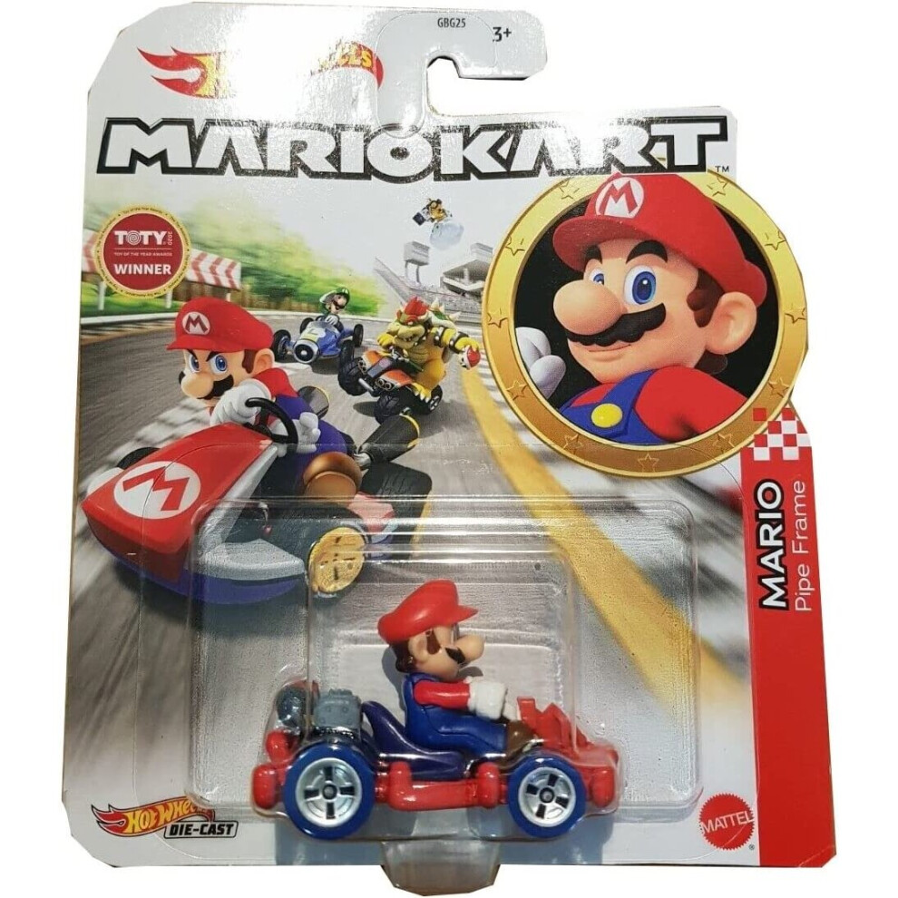 Mattel Hot Wheels Mario Kart Die Cast Mario Toys