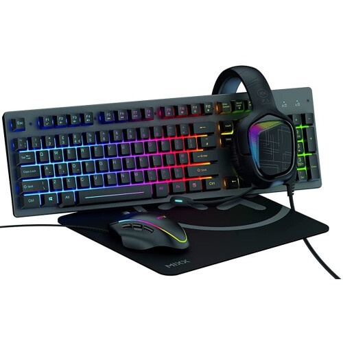 Mixx RapidX 4 In1 Wired PC Gaming Bundle Peripherals