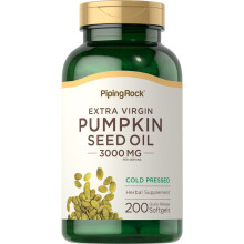 PIPING ROCK Extra Virgin Pumpkin Seed Oil 1000mg, 200 Softgel Capsules