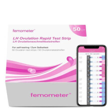 Femometer Ovulation Test Strips Kit, 50 LH OPK, Sensitive Fertility Predictor Testing Sticks, Accurate Results with Smart App (iOS & Android) Automa