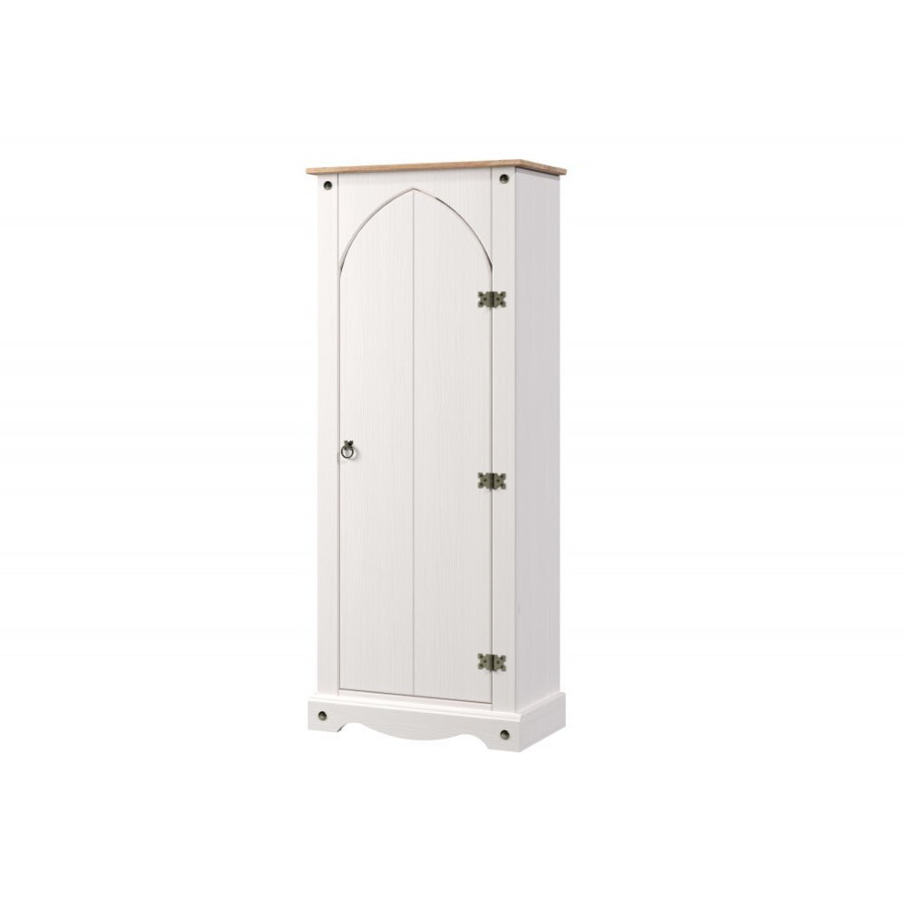 Home Source Corona Pine Painted Vestry Cupboard White