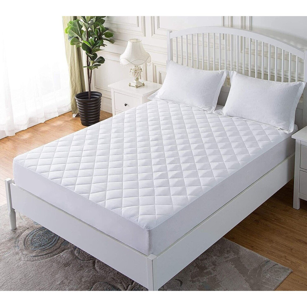 (King) Extra Deep 30CM Quilted Mattress Protector Fitted Sheet Cover Single Double King Deep Quilted Mattress Protector Pad & Anchor Band