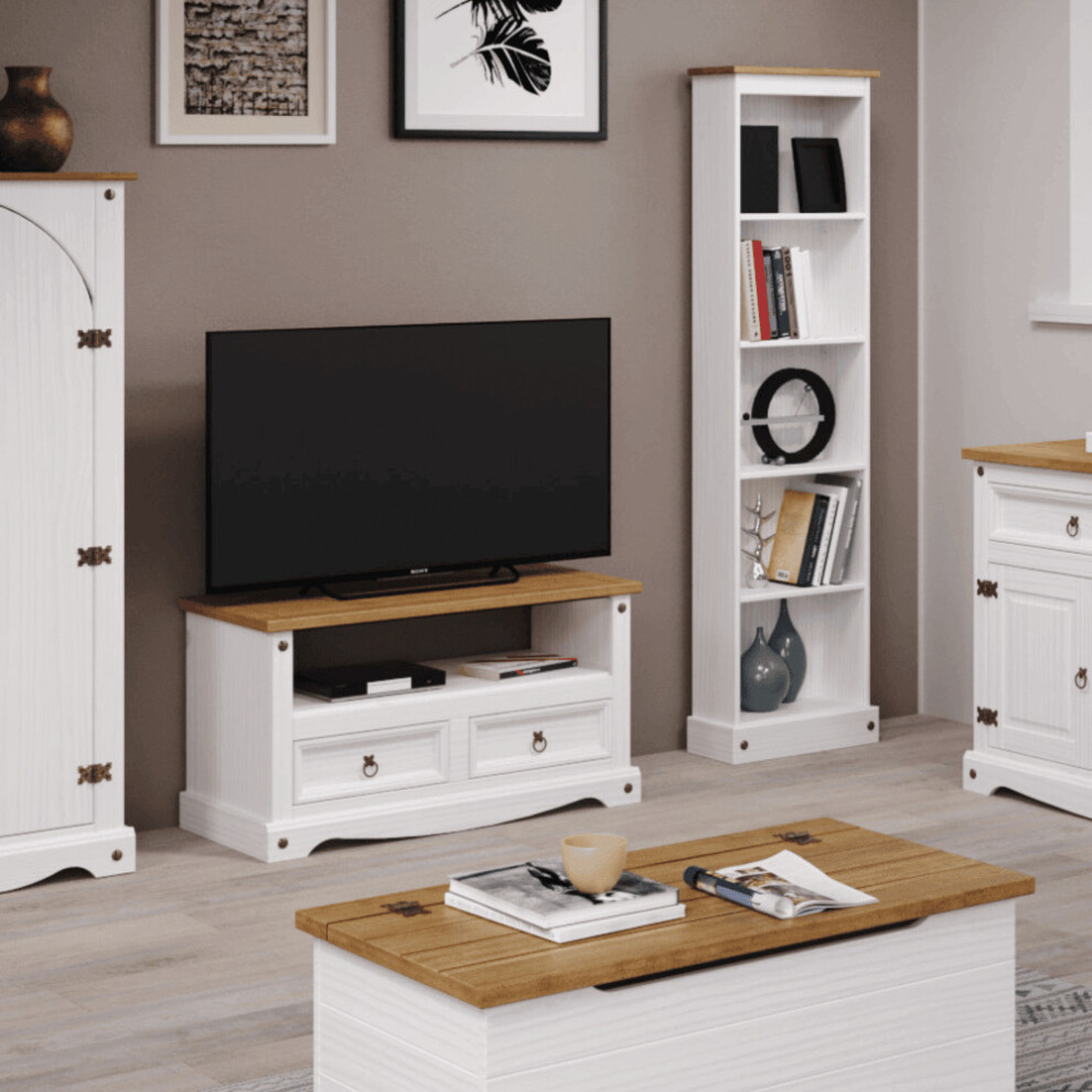 Home Source Corona White Pine TV Entertainment Unit