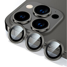 Compatible With iPhone 14 Pro/14 Pro Max - A Set of 3 Black Glass Camera Lens Protectors