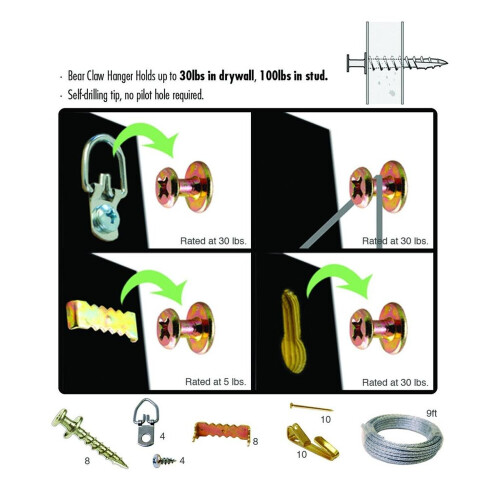 Kit de Suspension Hangman Hanger 100 lb. 45 pièces. 1