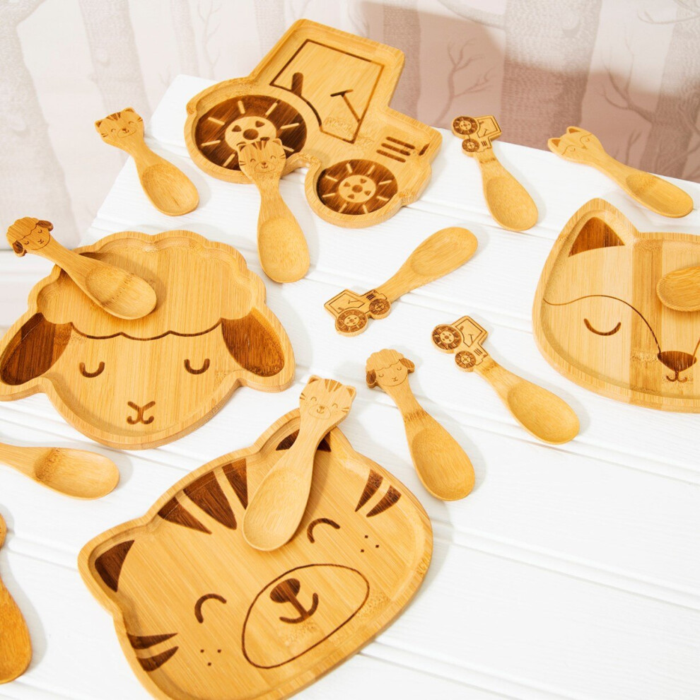 Tableware Set (Baa Baa Lamb) Comprising 1 Plate + 3 Spoons Sass & Belle