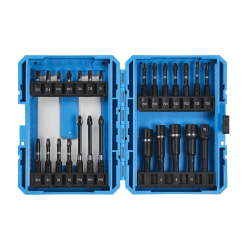 BlueSpot Bluespot 26pc Adaptor Impact Bit Holder Socket Set Drill Nut Driver Screwdriver 14125 1