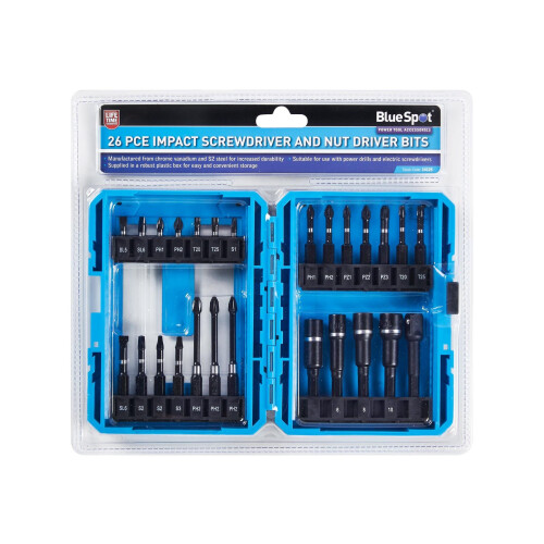 BlueSpot Bluespot 26pc Adaptor Impact Bit Holder Socket Set Drill Nut Driver Screwdriver 14125 2