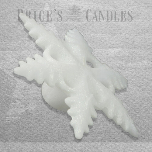 Price's Candles Large Floating Snowflake Christmas Candle Glitter Finish 18cm 1