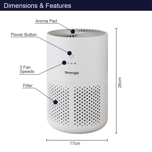 Silentnight 4 Stage Air Purifier with HEPA & Carbon Filters / Filters