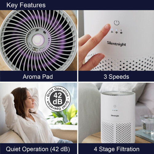 Silentnight 4 Stage Air Purifier with HEPA & Carbon Filters / Filters