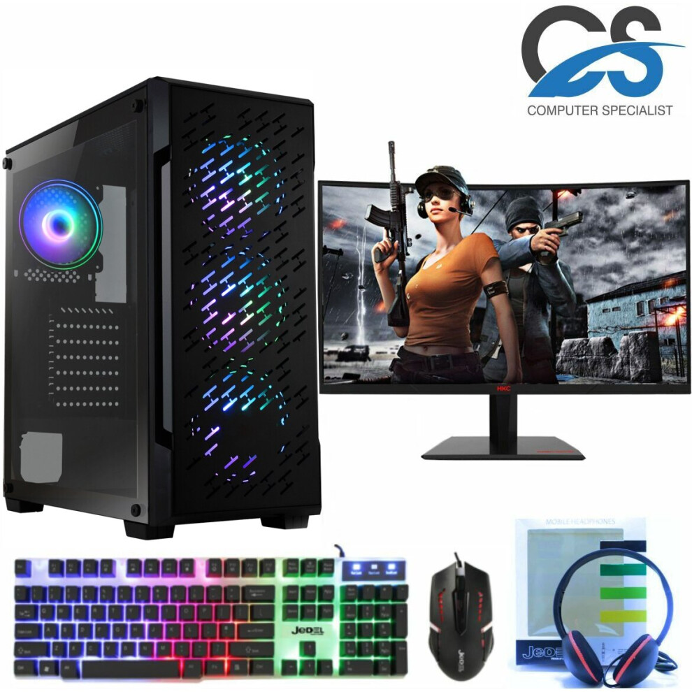 Refurbished PC Computer Bundle Intel Quad Core i7 16GB 1TB Win 10 4GB GTX 1650 