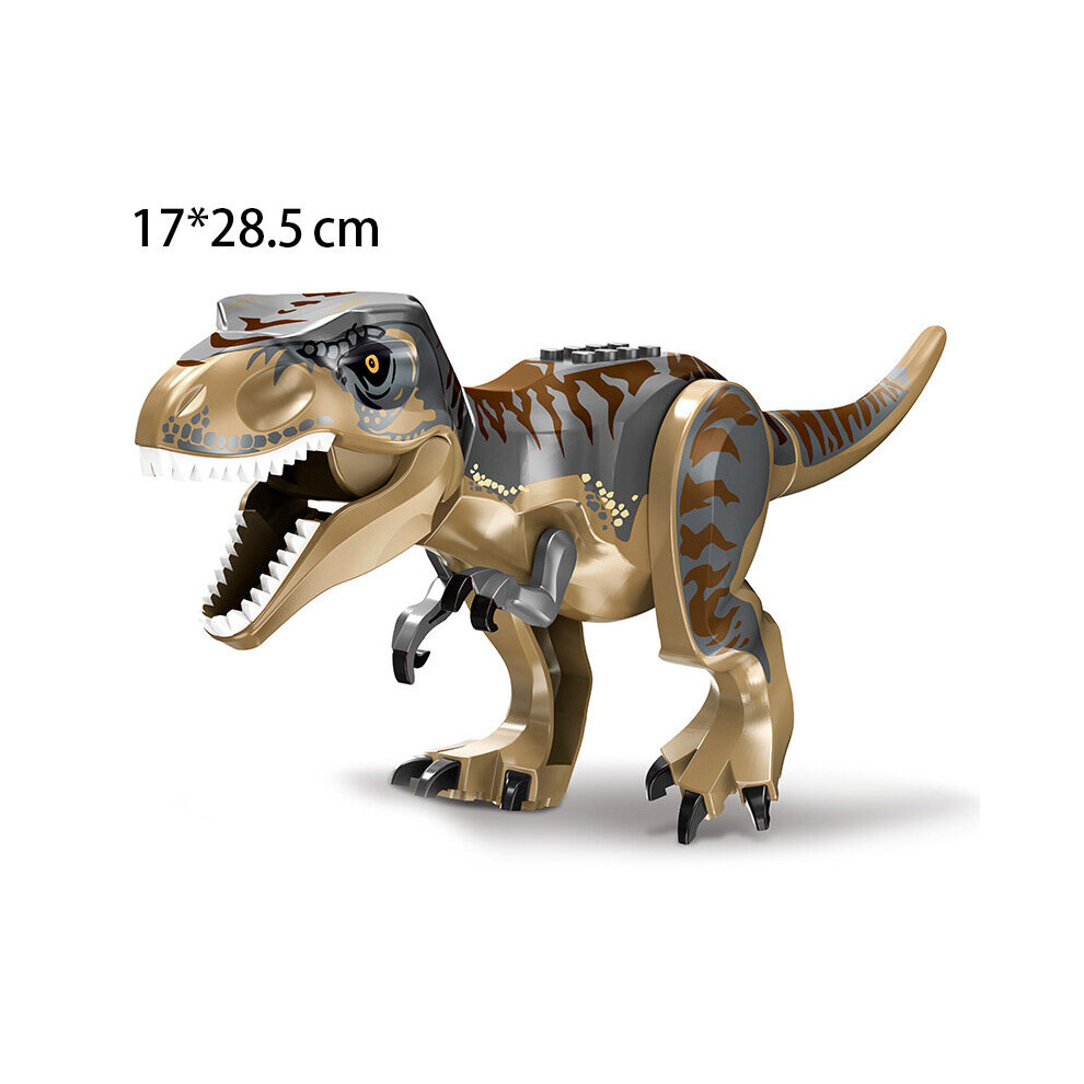 Bonxaif (B- Tyrannosaurus) Jurassic Dinosaur World Series Building Blocks Removable Triceratops Rex Tyrannosaurus Big Figures Blocks Grey