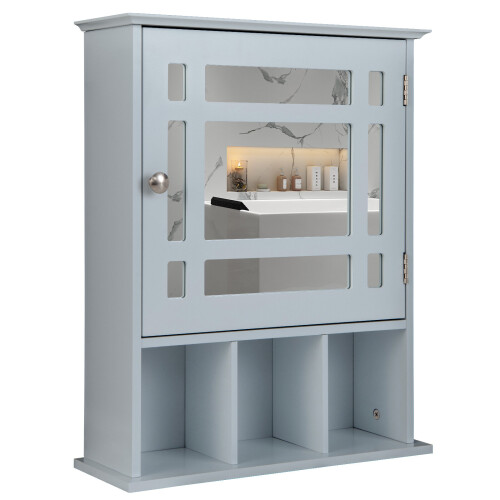 Costway Wall-mounted Bathroom Cabinet Storage Organizer Medicine Cabinet