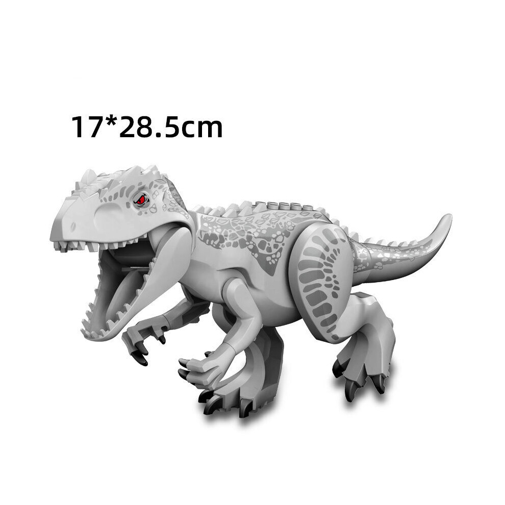 Bonxaif (J- Tyrannosaurus) Jurassic Dinosaur World Series Building Blocks Removable Triceratops Rex Tyrannosaurus Big Figures Blocks Silver