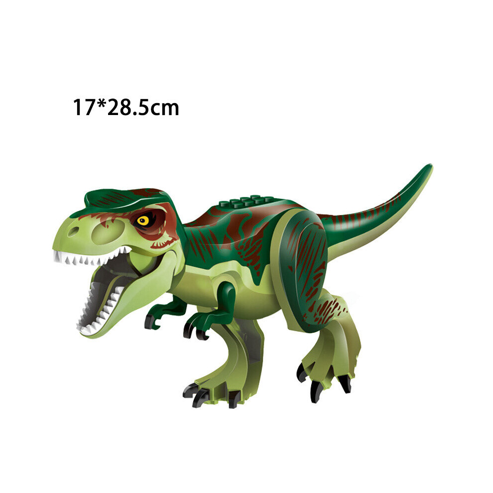 Bonxaif (C- Tyrannosaurus) Jurassic Dinosaur World Series Building Blocks Removable Triceratops Rex Tyrannosaurus Big Figures Blocks Green