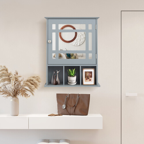 Costway Wall-mounted Bathroom Cabinet Storage Organizer Medicine Cabinet 2
